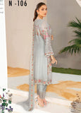 Ramsha Nayab Embroidered Chiffon Unstitched 3Pc Suit N-106