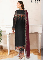 Ramsha Nayab Embroidered Chiffon Unstitched 3Pc Suit N-107