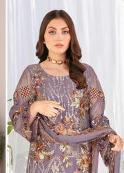 Ramsha Nayab Embroidered Chiffon Unstitched 3Pc Suit N-108