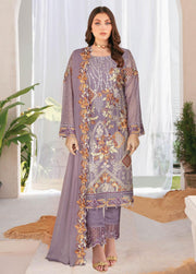 Ramsha Nayab Embroidered Chiffon Unstitched 3Pc Suit N-108