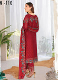 Ramsha Nayab Embroidered Chiffon Unstitched 3Pc Suit N-110
