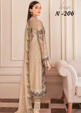 Ramsha Nayab Embroidered Chiffon Unstitched 3Pc Suit N-206
