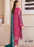 Ramsha Nayab Embroidered Chiffon Unstitched 3Pc Suit N-207