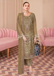 Ramsha Nayab Embroidered Chiffon Unstitched 3Pc Suit N-208