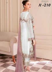 Ramsha Nayab Embroidered Chiffon Unstitched 3Pc Suit N-210