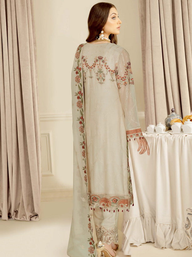 Ramsha Nayab Embroidered Weightless Chiffon Unstitched 3Pc Suit N-401
