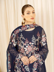 Ramsha Nayab Embroidered Weightless Chiffon Unstitched 3Pc Suit N-402