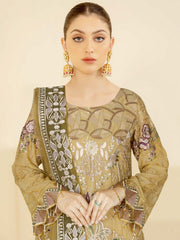 Ramsha Nayab Embroidered Weightless Chiffon Unstitched 3Pc Suit N-407