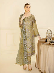 Ramsha Nayab Embroidered Weightless Chiffon Unstitched 3Pc Suit N-407