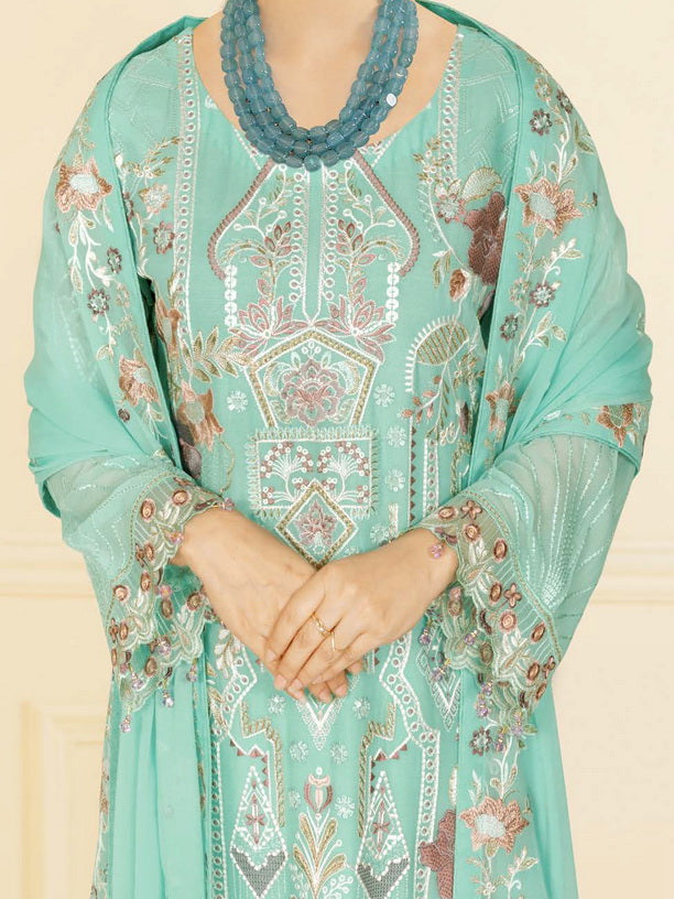 Ramsha Nayab Embroidered Weightless Chiffon Unstitched 3Pc Suit N-409