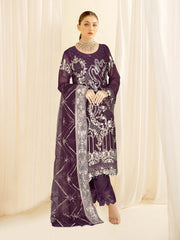 Ramsha Nayab Embroidered Weightless Chiffon Unstitched 3Pc Suit N-411