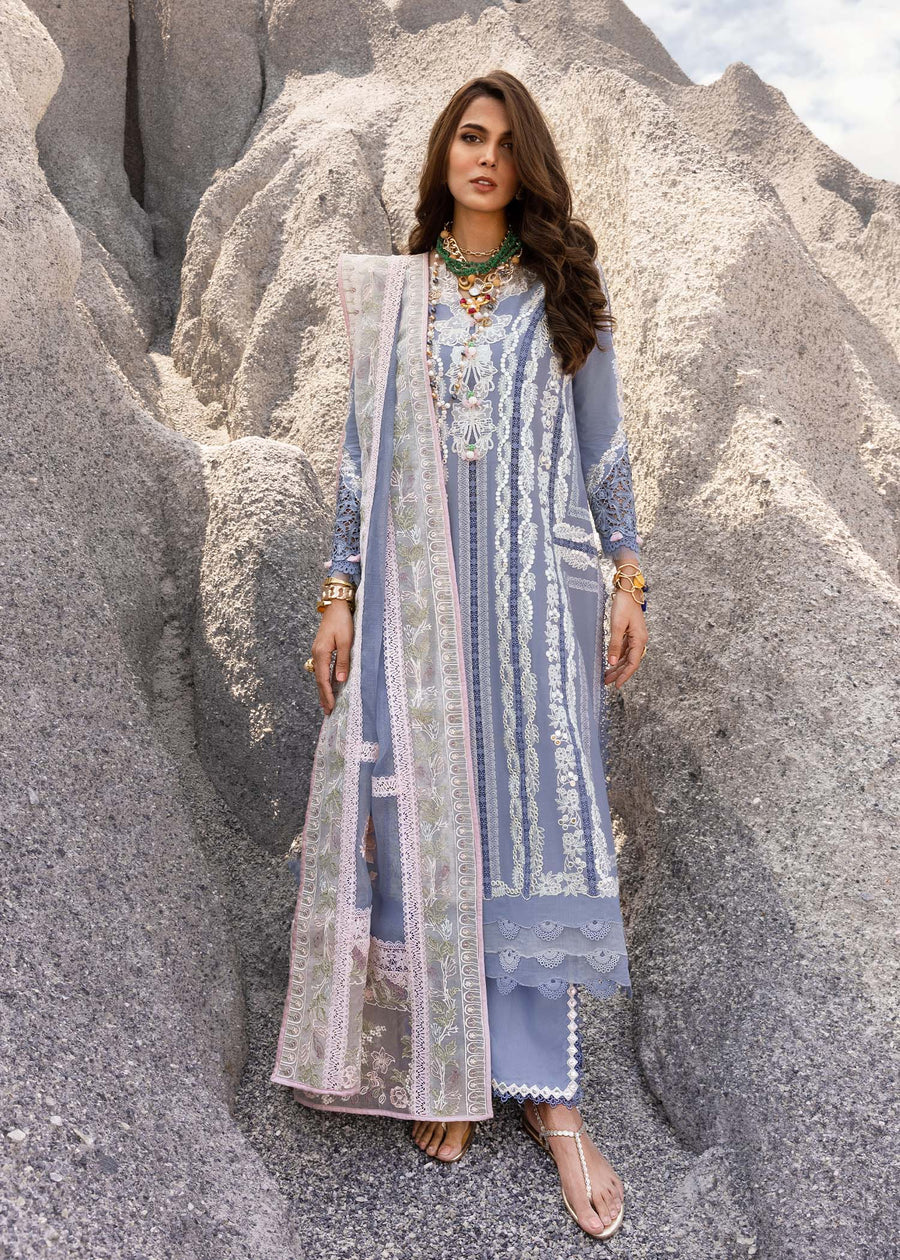 Saira Shakira Embroidered Luxury Lawn Unstitched 3Pc Suit NADINE-A