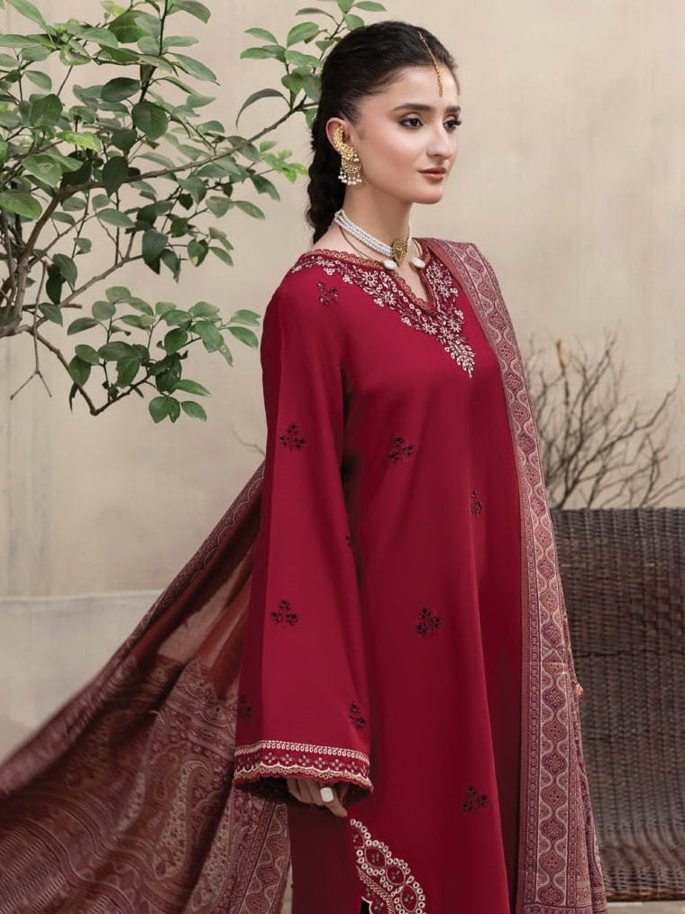 CELTS Nagar Vol-02 Premium Embroidered Dhanak Unstitched 3Pc Suit D-01