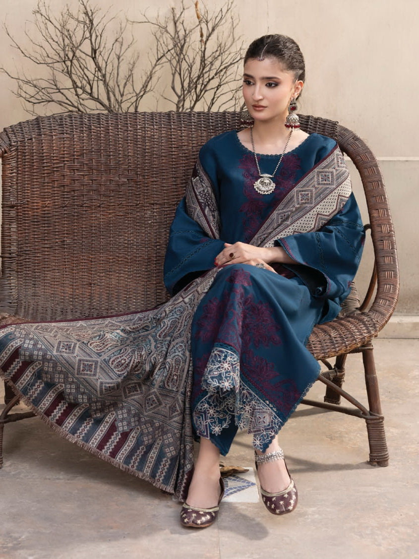 CELTS Nagar Vol-02 Premium Embroidered Dhanak Unstitched 3Pc Suit D-04
