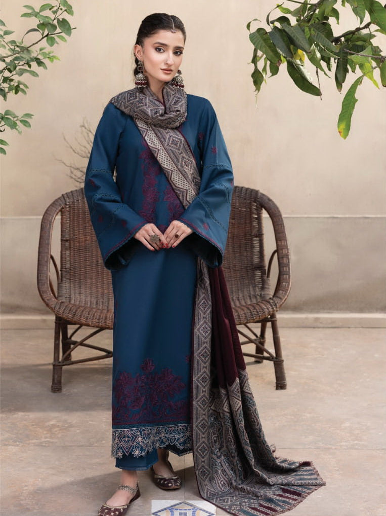 CELTS Nagar Vol-02 Premium Embroidered Dhanak Unstitched 3Pc Suit D-04