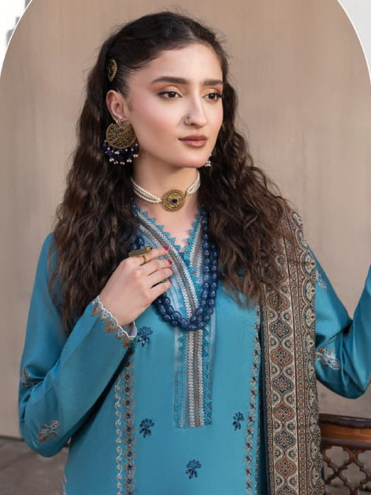 CELTS Nagar Vol-02 Premium Embroidered Dhanak Unstitched 3Pc Suit D-09