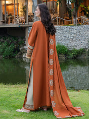 Faiza Faisal Hoor Embroidered Karandi Unstitched 3Pc Suit - NAIRA