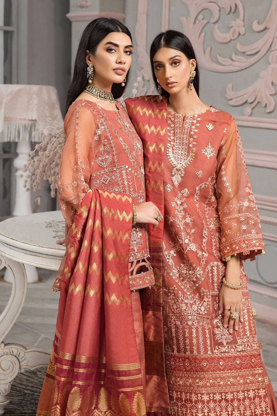 Alizeh Fashion Vasl-e-Meeras Unstitched Formal 3Pc Suit - 02 Naranj