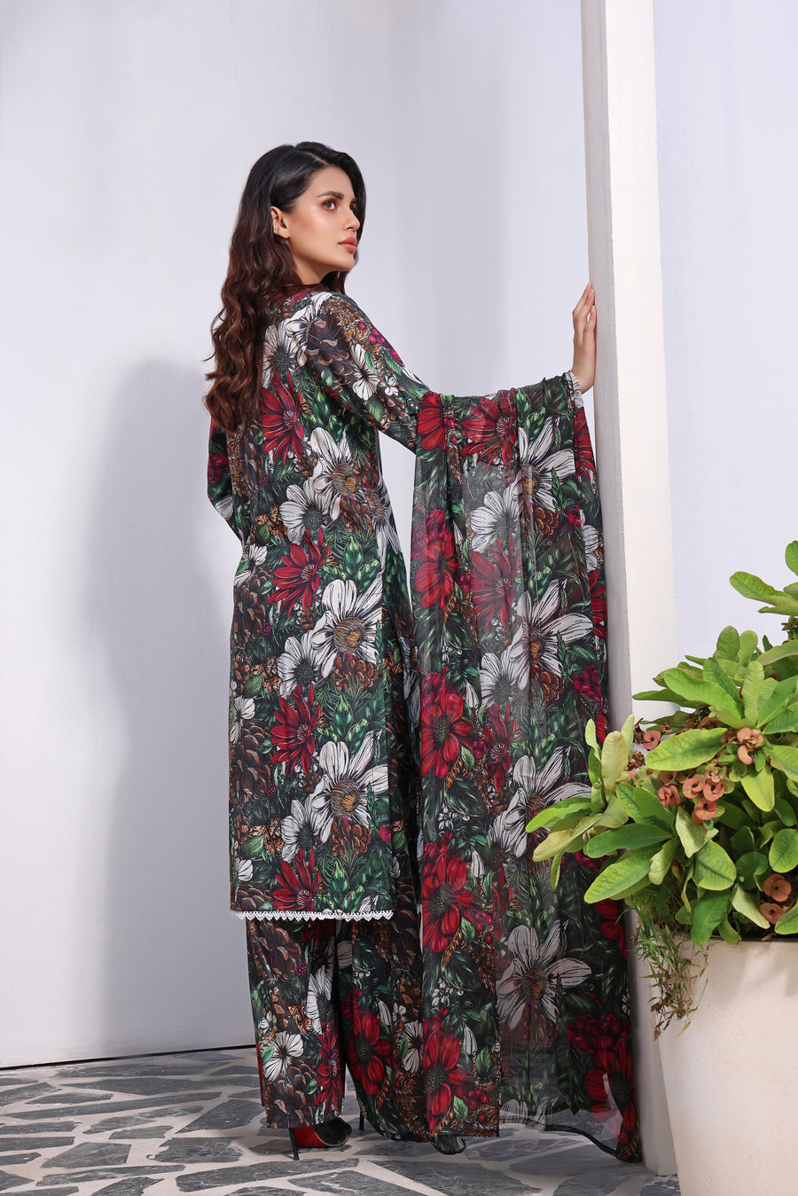 Feathers Premium Printed Lawn Unstitched 3Pc Suit NAWAL-FT143