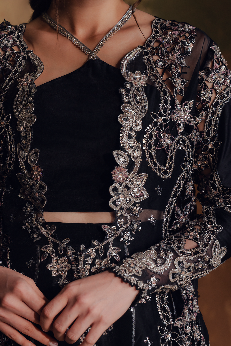 Zarposh Jahanara Festive Embroidered Organza Unstitched 3Pc Suit - NAYAB