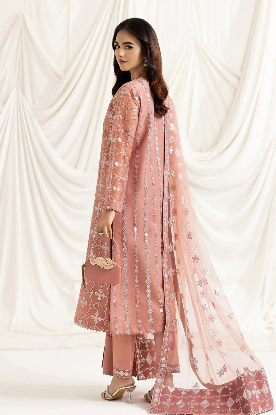 AF-DUA-3020-Nazik Pink Embroidered Chiffon