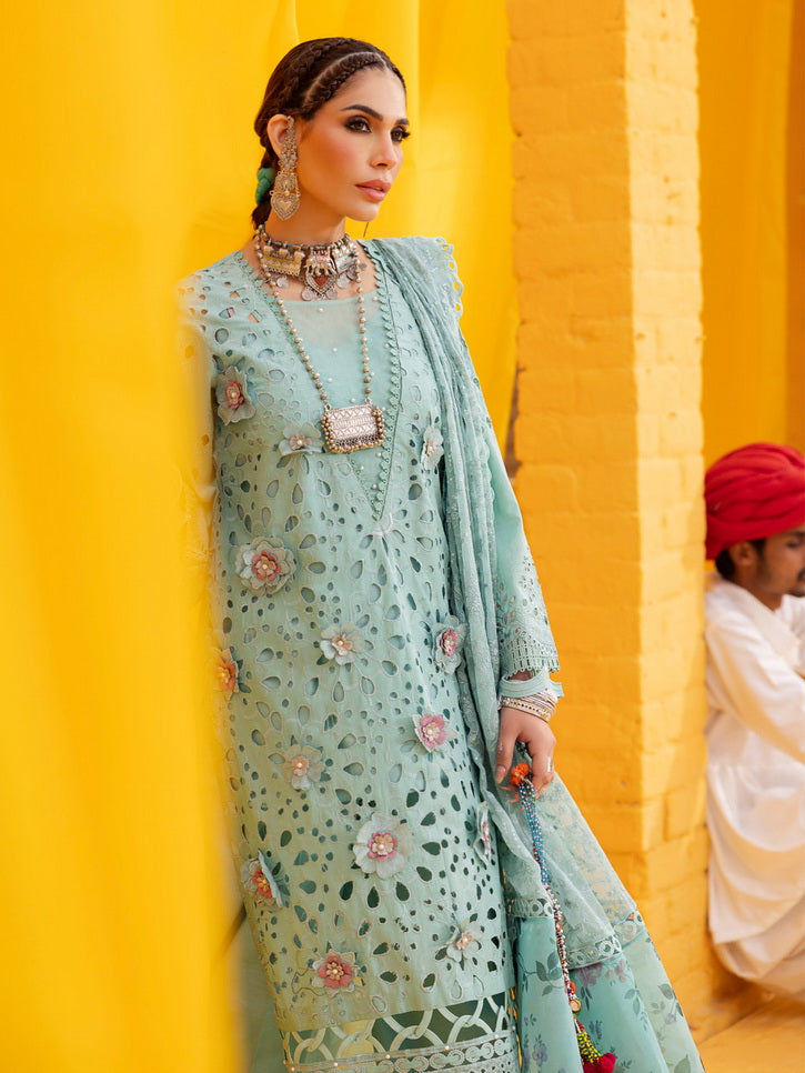 Nureh Mela Unstitched Festive Lawn Embroidered 3Pc Suit NDS-102