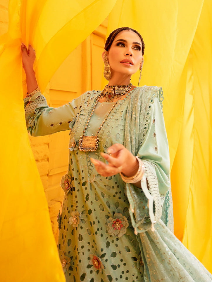Nureh Mela Unstitched Festive Lawn Embroidered 3Pc Suit NDS-102