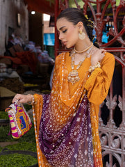 NUREH Bazaar Unstitched Chunri Mukesh Chikankari Lawn 3Pc Suit NDS-87