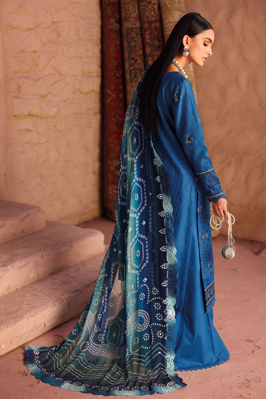 NUREH Bazar Chikankari Doriya Lawn Unstitched 3Pc Suit NE-160