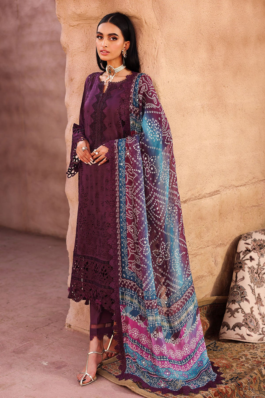 NUREH Bazar Chikankari Doriya Lawn Unstitched 3Pc Suit NE-161