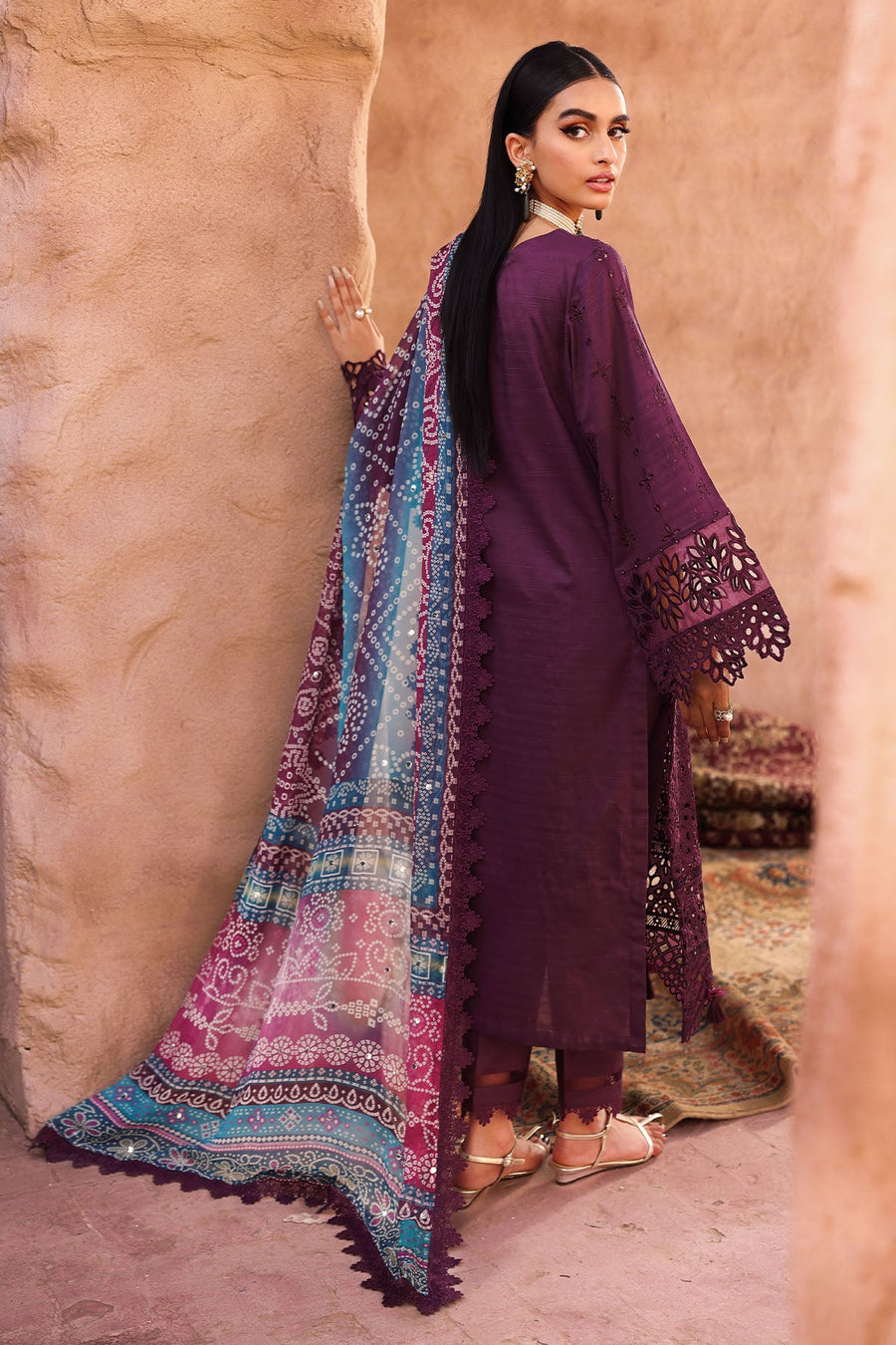 NUREH Bazar Chikankari Doriya Lawn Unstitched 3Pc Suit NE-161
