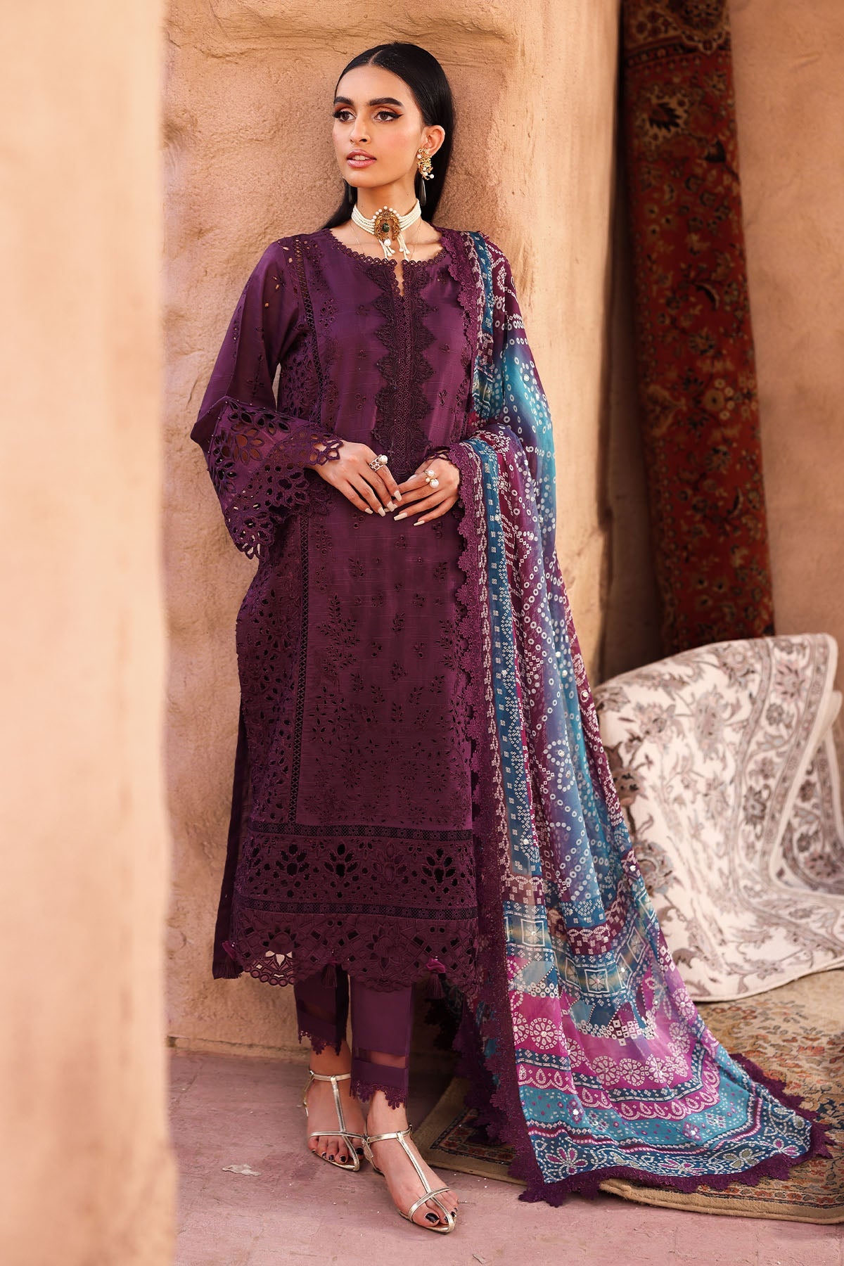 doriya lawn dress design 3 Piece-Bana Dora Lawn Stitched Dress- 90