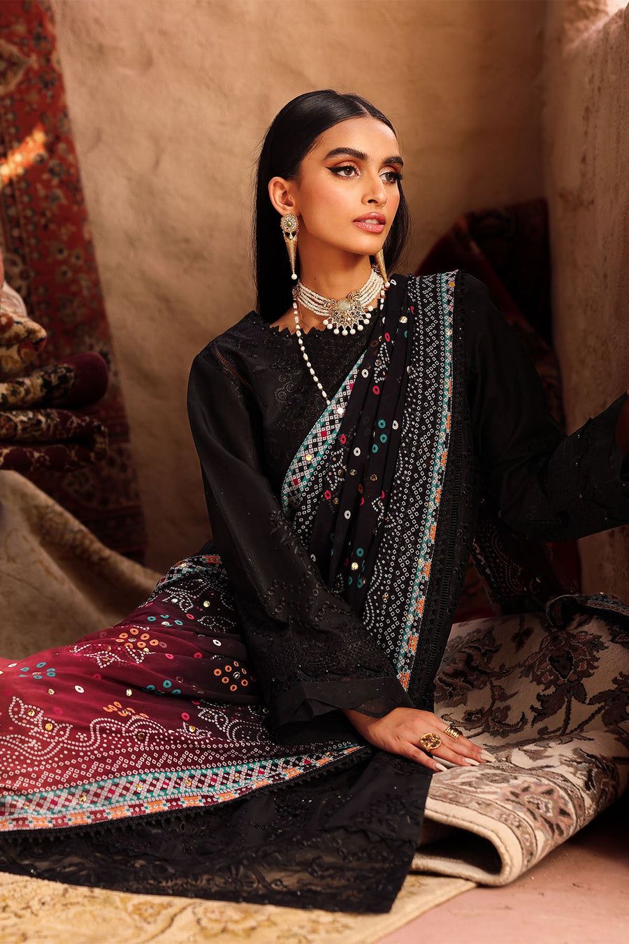 NUREH Bazar Chikankari Doriya Lawn Unstitched 3Pc Suit NE-162