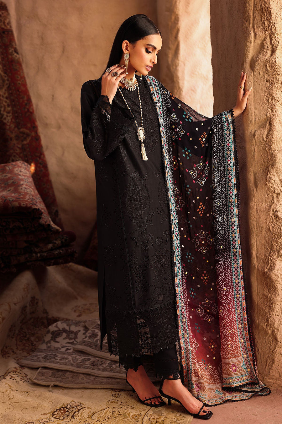 NUREH Bazar Chikankari Doriya Lawn Unstitched 3Pc Suit NE-162
