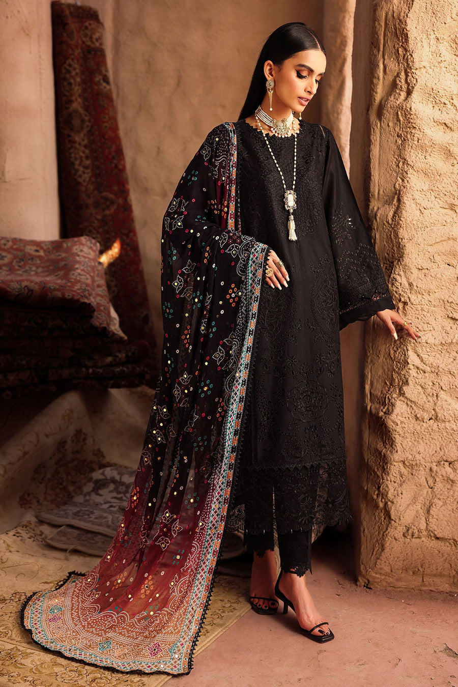NUREH Bazar Chikankari Doriya Lawn Unstitched 3Pc Suit NE-162
