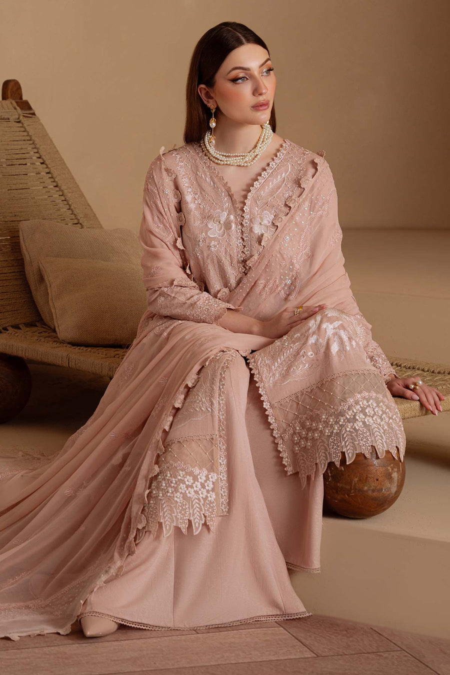 NUREH Exclusive Embroidered Karandi Unstitched 3Pc Suit NE-172
