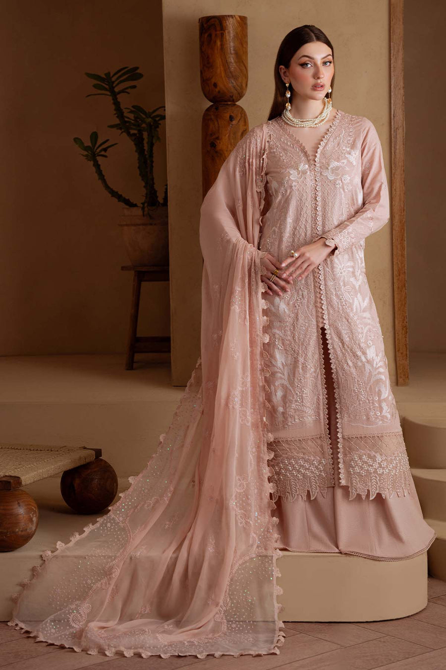 NUREH Exclusive Embroidered Karandi Unstitched 3Pc Suit NE-172
