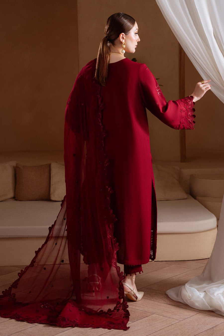 NUREH Exclusive Embroidered Karandi Unstitched 3Pc Suit NE-173