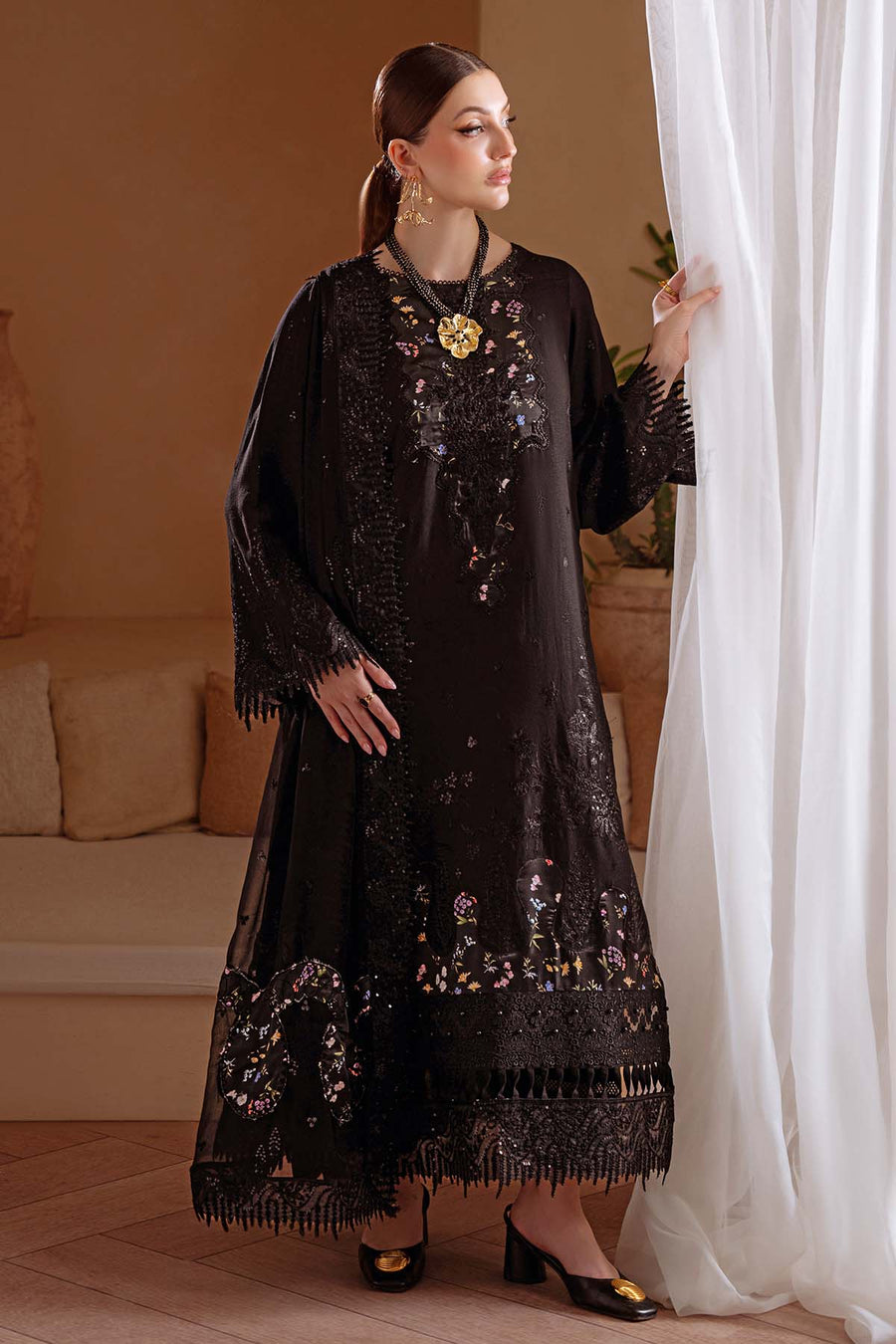 NUREH Exclusive Embroidered Karandi Unstitched 3Pc Suit NE-174