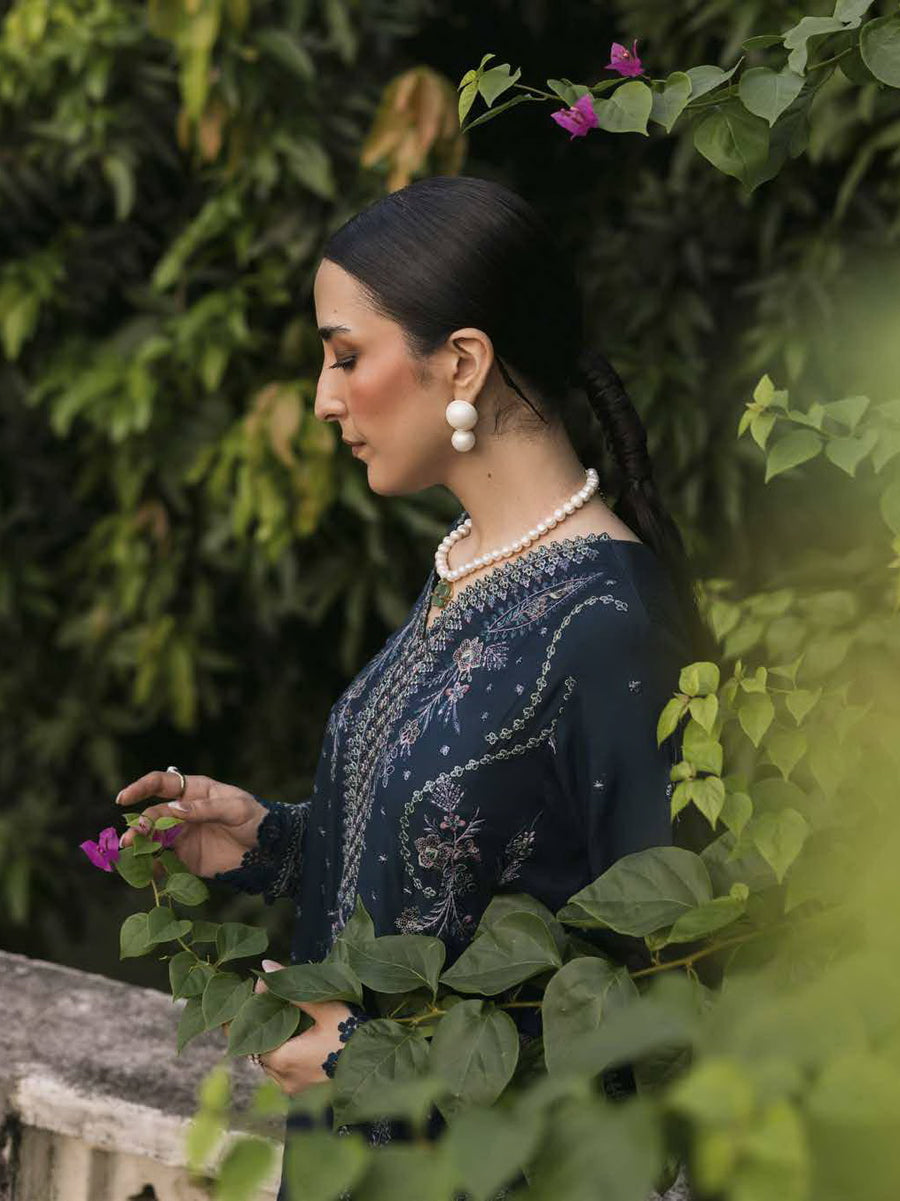 NUREH Exclusive Embroidered Marina Twill Unstitched 3Pc Suit NE-175