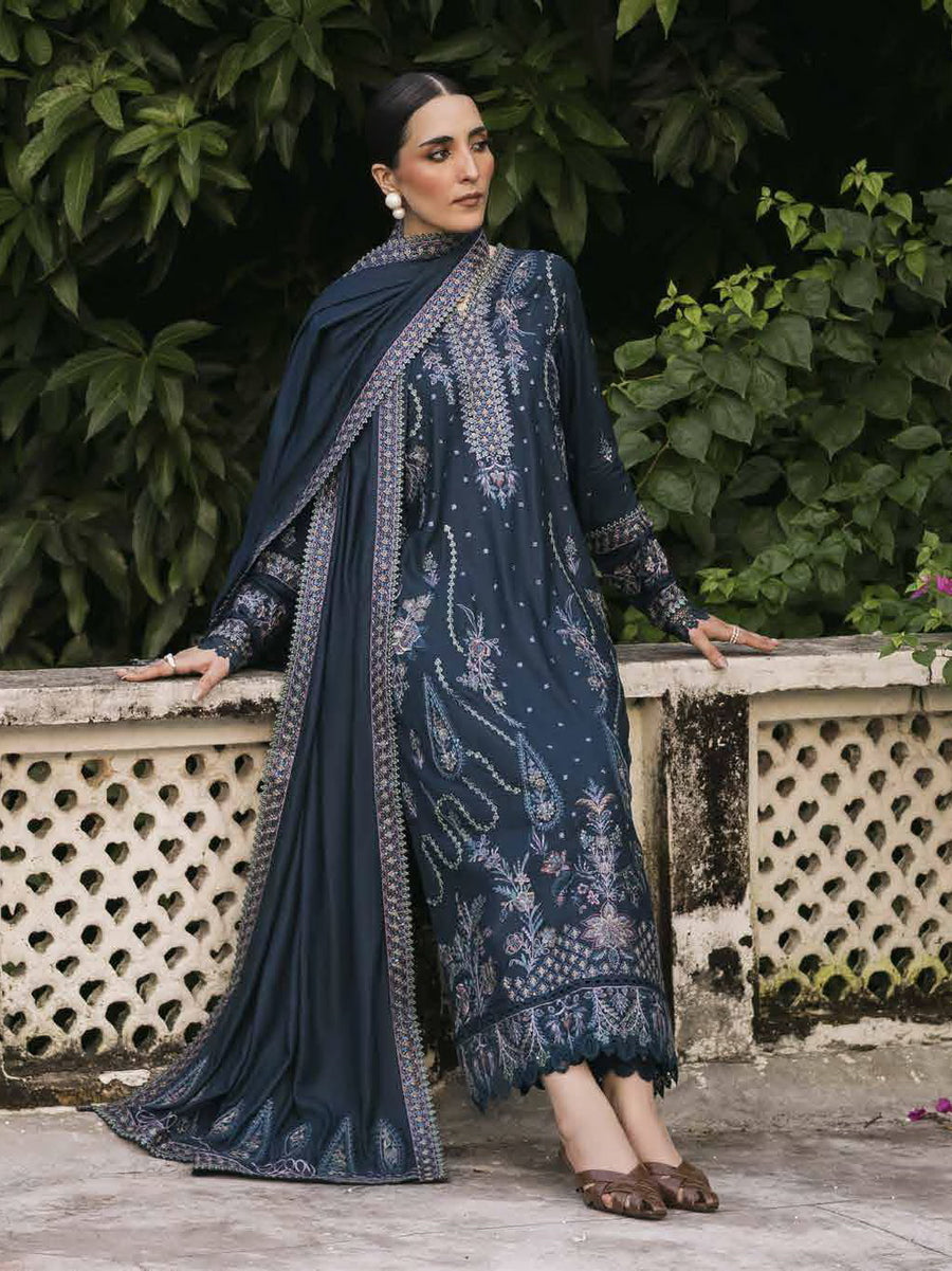 NUREH Exclusive Embroidered Marina Twill Unstitched 3Pc Suit NE-175