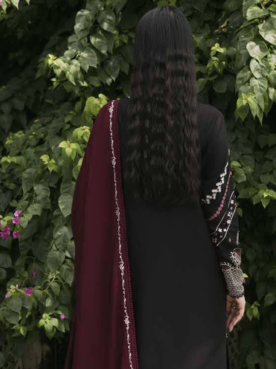 NUREH Exclusive Embroidered Marina Twill Unstitched 3Pc Suit NE-179
