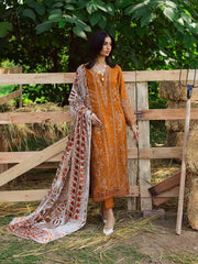 NUREH Exclusive Embroidered Leather Peach Unstitched 3Pc Suit NE-188