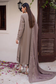 NUREH Exclusive Embroidered Leather Peach Unstitched 3Pc Suit NE-201