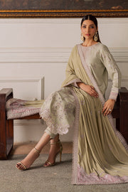 NUREH Exclusive Embroidered Leather Peach Unstitched 3Pc Suit NE-203