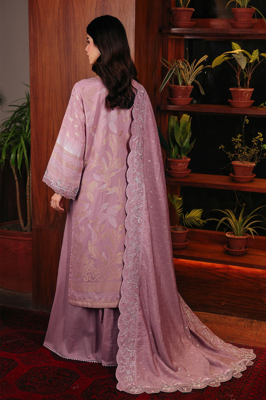 NUREH Exclusive Embroidered Lawn Jacquard Unstitched 3Pc Suit NE-222
