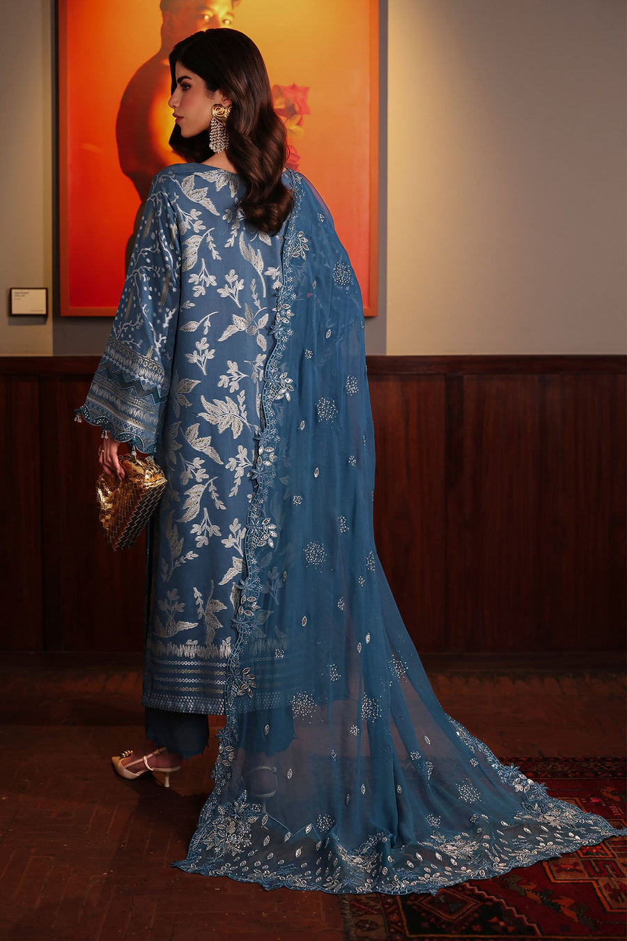 NUREH Exclusive Embroidered Lawn Jacquard Unstitched 3Pc Suit NE-223