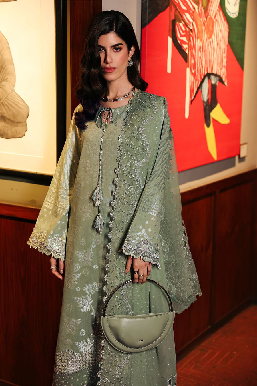 NUREH Exclusive Embroidered Lawn Jacquard Unstitched 3Pc Suit NE-226