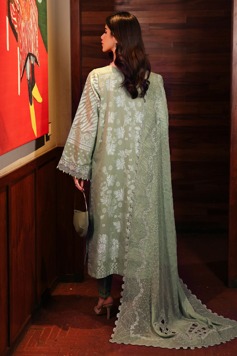 NUREH Exclusive Embroidered Lawn Jacquard Unstitched 3Pc Suit NE-226