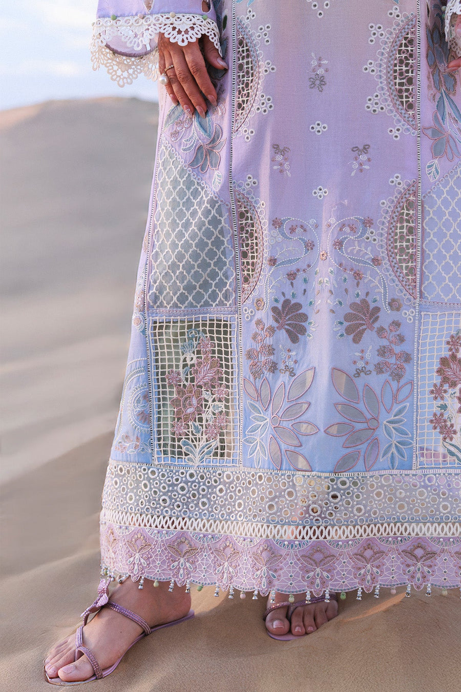 NUREH Aman Embroidered Luxury Lawn Unstitched 3Pc Suit NE-228